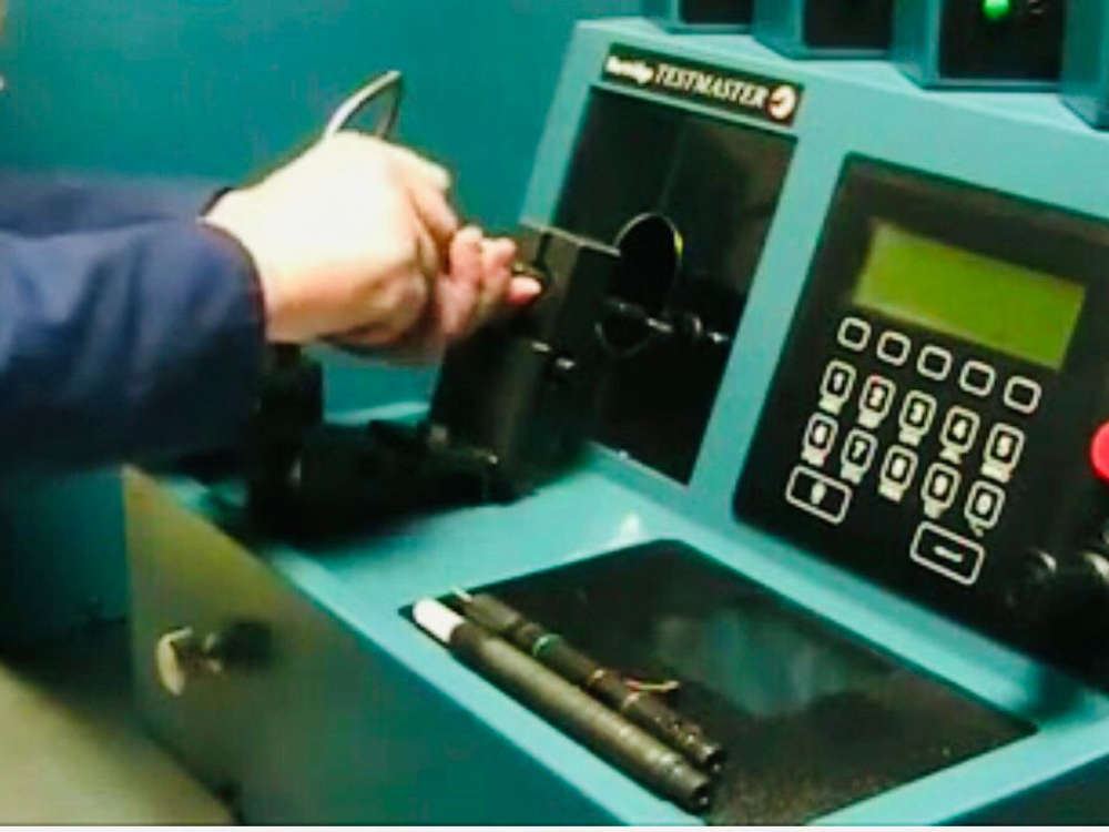 Panel de control de un banco de pruebas